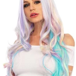 Leg Avenue Ladies Pastel Rainbow Wavy Wig