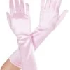 Music Legs Pink Satin Costume Gloves