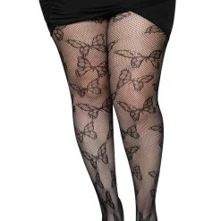 Leg Avenue Plus Size Butterfly Net Black Tights