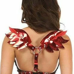 Daisy Corsets Women's Plus Size Red Metallic Devil Wings