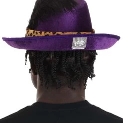 Elope Purple Pimp Hat Costume Accessory -Cheap Halloween Store purple pimp hat alt 2