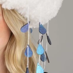 Elope Adult Plush Rain Cloud Costume Hat -Cheap Halloween Store rain cloud plush hat alt 2