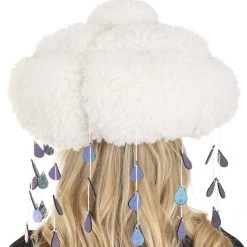 Elope Adult Plush Rain Cloud Costume Hat -Cheap Halloween Store rain cloud plush hat alt 3