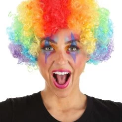 Ningbo Le Monde Co., Ltd Afro Clown Rainbow Wig