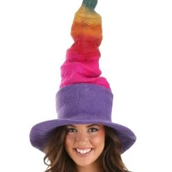 Elope Adult Rainbow Borealis Heartfelted Witch Costume Hat 12 Elope Adult Rainbow Borealis Heartfelted Witch Costume Hat -Cheap Halloween Store rainbow borealis heartfelted witch hat alt 3