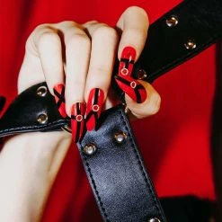 Rave Nailz Red Bondage Press-On Nails Kit