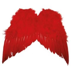 Funny Fashions Red Angel Wings With Feathers