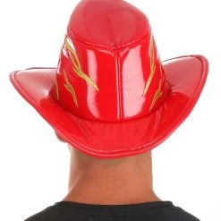 Elope Randy Savage Deluxe Red Cowboy Hat -Cheap Halloween Store red randy savage deluxe cowboy hat alt 2