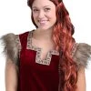 Partytime Costume & Lingerie (Yiwu) Factory Women's Red Viking Wig