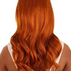 Partytime Wig Rich Orange Long Wavy Wig Accessory -Cheap Halloween Store rich orange long wavy wig alt 2