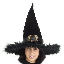 Elope Ridged Witch Black Costume Hat