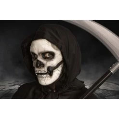 STICKFX Self-Adhering Skeleton Costume Mask With Separate Jaw Piece -Cheap Halloween Store self adhering skeleton mask with separate jaw pc alt 3