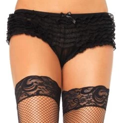 Leg Avenue Black Ruffle Tanga Panties