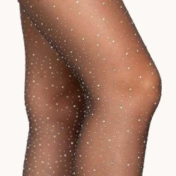 Leg Avenue Sheer Rhinestone Black Tights For Women -Cheap Halloween Store sheer rhinestone black tights alt 2