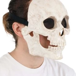 Seasonal Visions International, Ltd. Shiny Skull Mouth Mover Mask -Cheap Halloween Store shining skull mouth mover mask alt 3