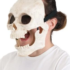 Seasonal Visions International, Ltd. Shiny Skull Mouth Mover Mask -Cheap Halloween Store shining skull mouth mover mask alt 4