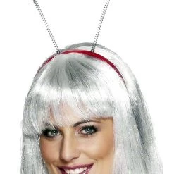 Smiffys Silver Alien Glitter Ball Boppers Headband