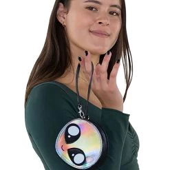 Comeco Silver Alien Women's Wristlet -Cheap Halloween Store silver alien purse alt 2