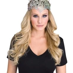 Fun World Silver Flexible Glitter Crown For Women
