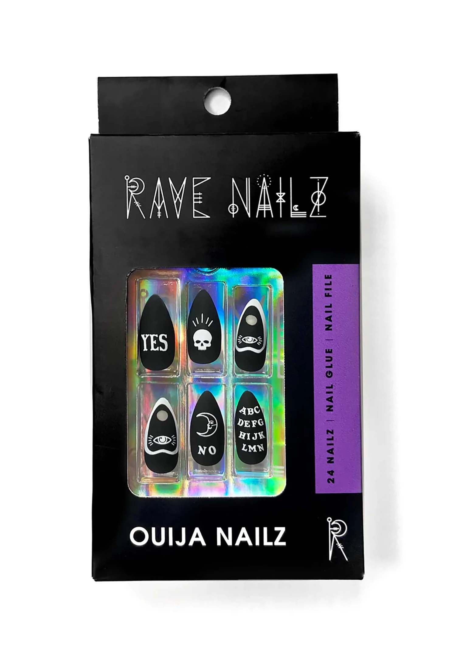 Rave Nailz Spirit Board Press On Black Nails Kit 1 Rave Nailz Spirit Board Press On Black Nails Kit