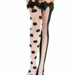 Music Legs Women's Spotted And Striped Clown Thigh Highs