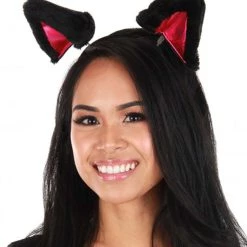 Elope Springy Cat Ears Plush Black Headband