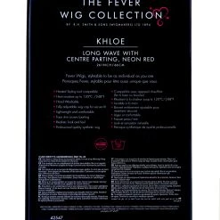 Smiffys Styleable Fever Khloe Neon Red Wig -Cheap Halloween Store styleable fever khloe neon red wig back