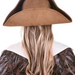 Elope Suede Pirate Hat For Women -Cheap Halloween Store suede womens pirate hat alt 3