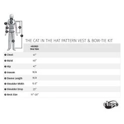 Elope The Cat In The Hat Pattern Vest & Bow Tie Kit -Cheap Halloween Store the cat in the hat pattern vest bow tie kit alt 11