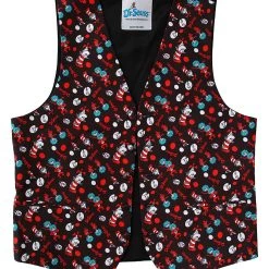 Elope The Cat In The Hat Pattern Vest & Bow Tie Kit -Cheap Halloween Store the cat in the hat pattern vest bow tie kit alt 6