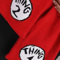 Nanjing Sylva International Trading Co. Ltd Thing 1 & 2 Winter Hat & Scarf Kit For Adults -Cheap Halloween Store thing 12 winter hat scarf kit alt 2