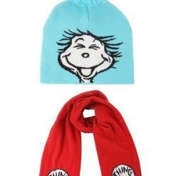Nanjing Sylva International Trading Co. Ltd Thing 1 & 2 Winter Hat & Scarf Kit For Adults -Cheap Halloween Store thing 12 winter hat scarf kit alt 3