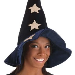 Elope Velvet Stars Costume Witch Hat -Cheap Halloween Store velvet stars witch hat alt 2