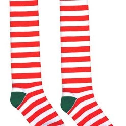 Amscan Adult White And Red Striped Socks