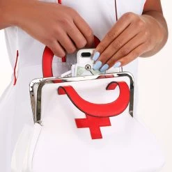 Fushengyuan Industry CO., White Nurse Costume Accessory Purse -Cheap Halloween Store white nurse purse alt 5