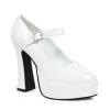 Ellie Mary Jane White Platform Shoes