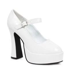Ellie Mary Jane White Platform Shoes
