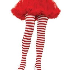 Leg Avenue White / Red Striped Tights