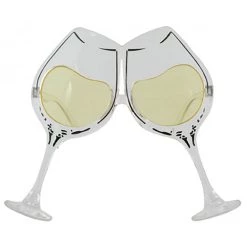 Elope Clear/Yellow Wine Goblet Eyeglasses -Cheap Halloween Store wine glasses clear yellow alt 2