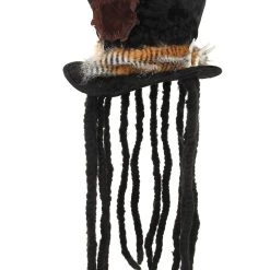 Elope Witch Doctor Plush Costume Hat With Dreadlocks -Cheap Halloween Store witch doctor plush hat with braids alt2