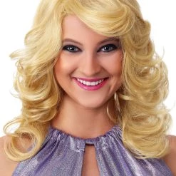 Partytime Costume & Lingerie (Yiwu) Factory Women's 1970s Feathered Blonde Wig
