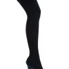 Ellie Stretch Lycra Black Thigh High Boots For Women