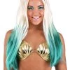 Partytime Costume & Lingerie (Yiwu) Factory Women's Blonde And Green Ombre Mermaid Wig