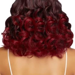 Leg Avenue Women's Curly Ombre Burgundy Wig -Cheap Halloween Store womens curly ombre burgundy wig alt 2