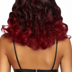 Leg Avenue Women's Curly Ombre Burgundy Wig -Cheap Halloween Store womens curly ombre burgundy wig alt 4