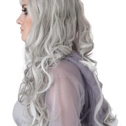California Costume Collection Gray Glow In The Dark Women's Wig -Cheap Halloween Store womens gray glow in the dark wig alt 2
