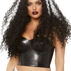 Leg Avenue Long Curly Women's Black And White Wig