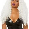 Leg Avenue Curly Long Women's White Wig