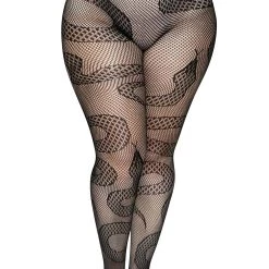 Leg Avenue Women's Snake Plus Size Net Tights -Cheap Halloween Store womens plus size snake net tights alt 3