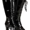 Dongguan Pei Feng Shoes Co., Ltd. Sexy Black Faux Leather Knee High Boots For Women